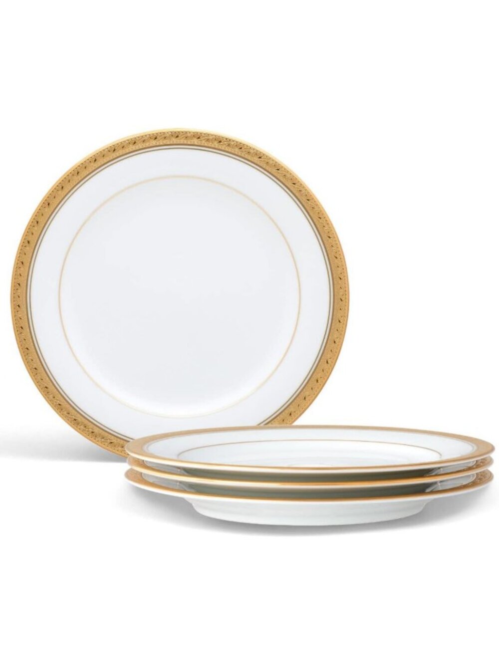 Elegant Gold Trim Salad Plates Set of 4 - 8.25" Fine China Dinnerware